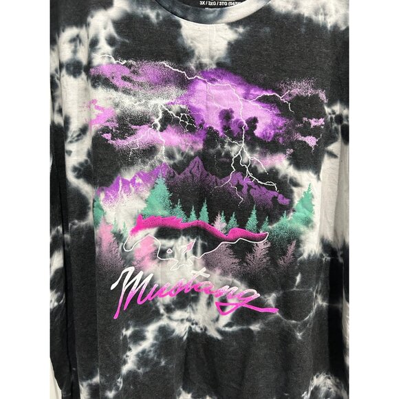 Ford NWT Licensed Mustang Night Scene Tie-Dye T-Shirt Sz 3X - Picture 4 of 9